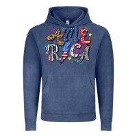 Vintage Denim America Vintage Hoodie - CowhideDigitalArt