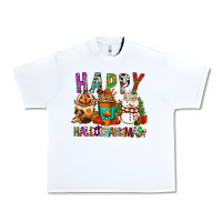 White Happy hallothankmas coffee cups Urban Heavy Tee - FaDigitalArtStudio