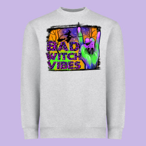 Bad Witch Vibes Heavyweight Sweatshirt Designed By Jahusdesignshop