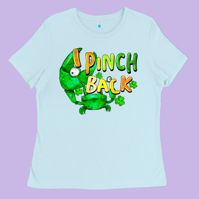 I Pinch Back With Crab St. Patricks Day Ladies Tee Designed By Fadigitalartstudio