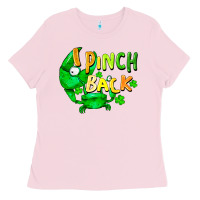 Bubblegum Pink I pinch back with crab st. patricks day Ladies Tee - FaDigitalArtStudio