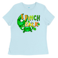 Baby Blue I pinch back with crab st. patricks day Ladies Tee - FaDigitalArtStudio