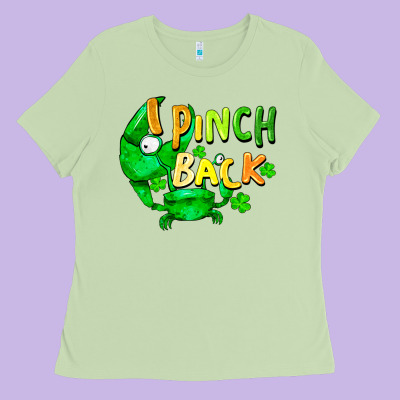 I Pinch Back With Crab St. Patricks Day Ladies Tee Designed By Fadigitalartstudio