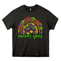 Asphalt Mardi Gras rainbow and masks Heavy Core Tee - HowdyJamesFarm