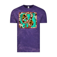 Cloud Purple leo turquoise cowhide Vintage Tee - RanaPortraitStore