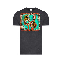 Vintage Black leo turquoise cowhide Vintage Tee - RanaPortraitStore