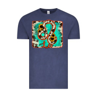 Vintage Denim leo turquoise cowhide Vintage Tee - RanaPortraitStore