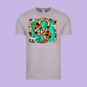 Leo Turquoise Cowhide Vintage Tee Designed By Ranaportraitstore
