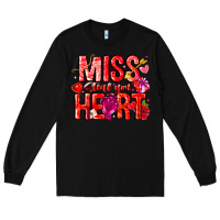 Black Mis Steal Your Heart Long Sleeve Tee - CowhideDigitalArt