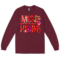 Burgundy Mis Steal Your Heart Long Sleeve Tee - CowhideDigitalArt