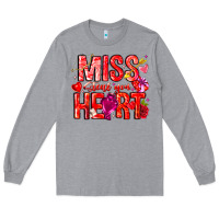 Heather Grey Mis Steal Your Heart Long Sleeve Tee - CowhideDigitalArt