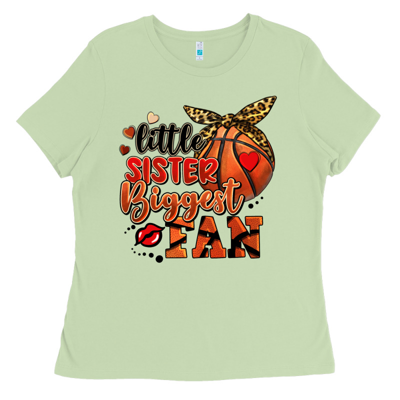 Little Sister Biggest Fan Basketball Ladies Tee by FaDigitalArtStudio | Teevron
