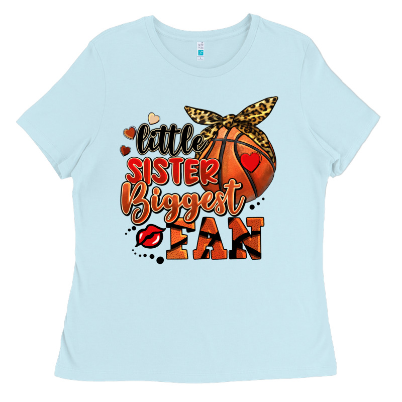 Little Sister Biggest Fan Basketball Ladies Tee by FaDigitalArtStudio | Teevron