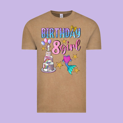 Birthday Girl 8 Vintage Tee Designed By Bundleandbundleshop
