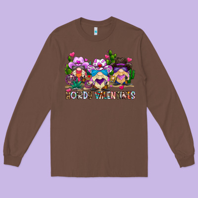 Howdy Valentines Long Sleeve Tee Designed By Cowhidedigitalart