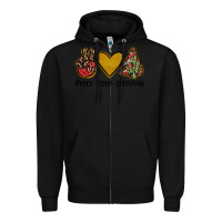 Black peace love christmas Zipper Hoodie - JahusDesignShop
