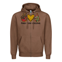 Chestnut peace love christmas Zipper Hoodie - JahusDesignShop