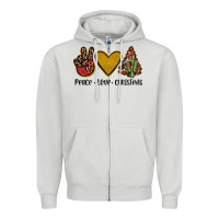 Dove Grey peace love christmas Zipper Hoodie - JahusDesignShop
