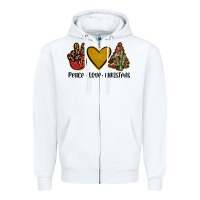 White peace love christmas Zipper Hoodie - JahusDesignShop