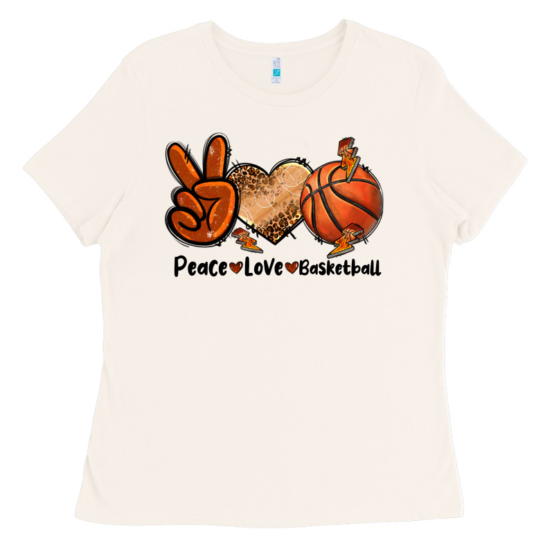 Peace Love Basketball Ladies Tee by FaDigitalArtStudio | Teevron