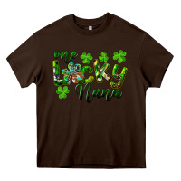 Chocolate Brown St. Patrick's Day One Lucky Nana Heavy Core Tee - RanaPortraitStore