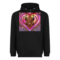 Black highland cow valentine's day Heavyweight Hoodie - RanaPortraitStore