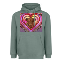 Sage highland cow valentine's day Heavyweight Hoodie - RanaPortraitStore