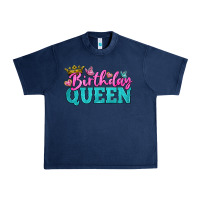 Navy birthday queen Urban Heavy Tee - BundleAndBundleShop