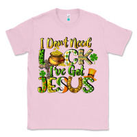 Bubblegum Pink I don't need luck i've got Jesus Classic Tee - CowGirlArtShop