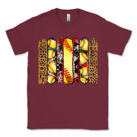 Burgundy softball serape leopard cowhide glitter brushstrokes Classic Tee - Artiststas