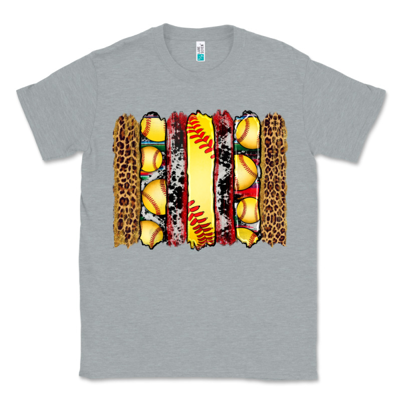 Softball Serape Leopard Cowhide Glitter Brushstrokes Classic Tee by Artiststas | Teevron