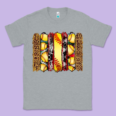 Softball Serape Leopard Cowhide Glitter Brushstrokes Classic Tee Designed By Artiststas
