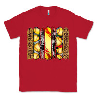 Red softball serape leopard cowhide glitter brushstrokes Classic Tee - Artiststas