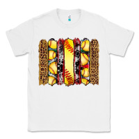 White softball serape leopard cowhide glitter brushstrokes Classic Tee - Artiststas