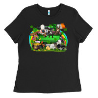 Black St. Patrick's Day farm animal truck Ladies Tee - FaDigitalArtStudio