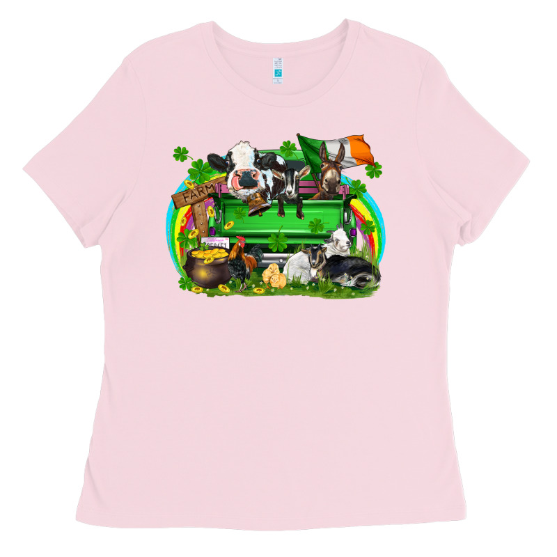 St. Patrick's Day Farm Animal Truck Ladies Tee by FaDigitalArtStudio | Teevron
