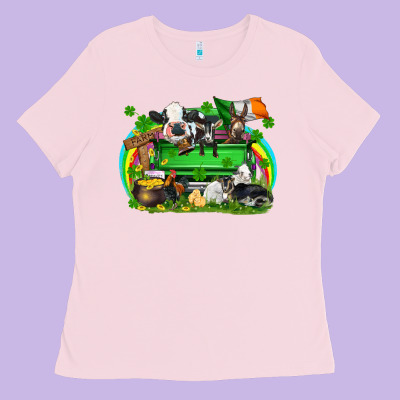 St. Patrick's Day Farm Animal Truck Ladies Tee Designed By Fadigitalartstudio