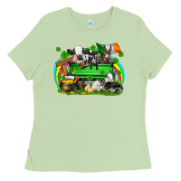 Matcha St. Patrick's Day farm animal truck Ladies Tee - FaDigitalArtStudio