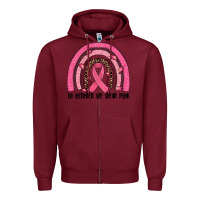 Burgundy in october we wear pink rainbow Zipper Hoodie - JahusDesignShop