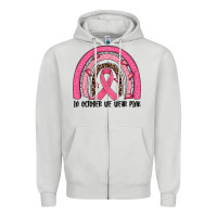 Dove Grey in october we wear pink rainbow Zipper Hoodie - JahusDesignShop