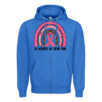 True Royal in october we wear pink rainbow Zipper Hoodie - JahusDesignShop