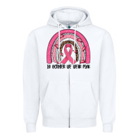 White in october we wear pink rainbow Zipper Hoodie - JahusDesignShop