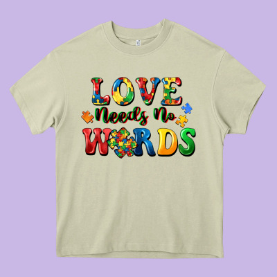 Love Needs No Words Heavy Core Tee Designed By Cowgirlartshop