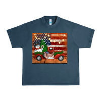 Midnight Navy christmas truck with american flag Urban Heavy Tee - Jasminsmagicworld