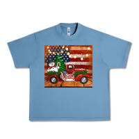 Pebble Blue christmas truck with american flag Urban Heavy Tee - Jasminsmagicworld