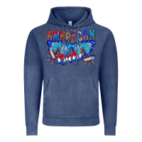Vintage Denim American babe Vintage Hoodie - CowhideDigitalArt