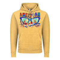 Vintage Mustard American babe Vintage Hoodie - CowhideDigitalArt