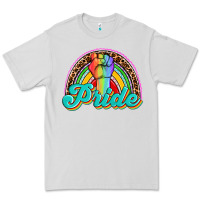 Dove Grey pride rainbow Premium Tee - OliviaCreatesArt
