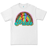 White pride rainbow Premium Tee - OliviaCreatesArt