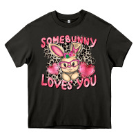Asphalt Somebunny loves you Easter Day Heavy Core Tee - CowGirlArtShop